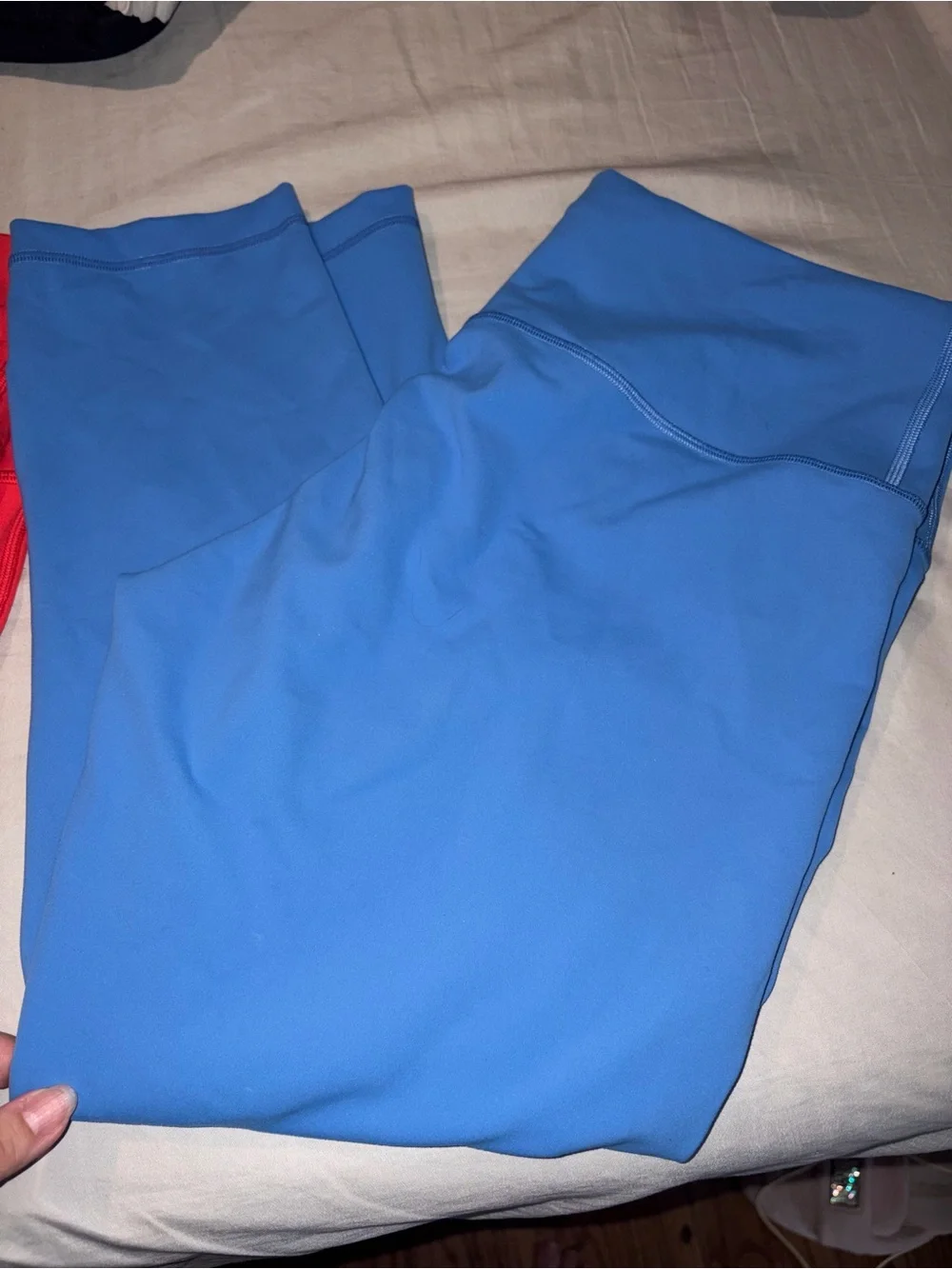 Women's High-Waist Active Leggings — Red/ orange & Blue